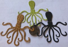 SEA ANIMAL Die-Cuts(8pc)Octopus •Shells•Ocean•Jellyfish•Fish•Crabs•Sand•Vacation