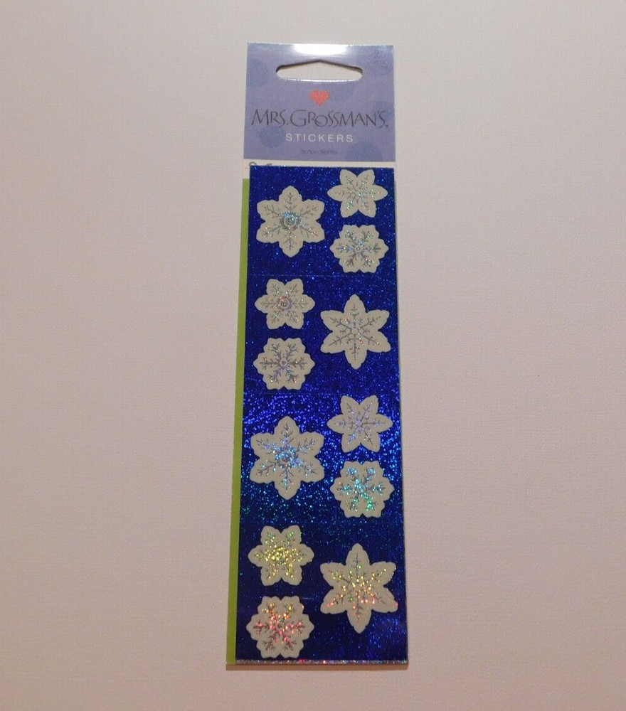 Mrs. Grossman’s Stickers Lot 2 Strips Brand New Package ~Sparkle RF Snowflakes~