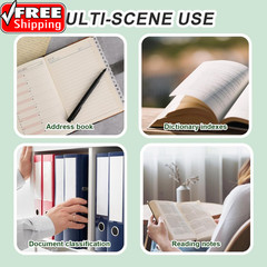 A-Z 26 White Letters Tabs Sticky Alphabet Tabs, 260 Pcs Self Adhesive Page Tabs