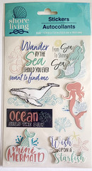 Mermaids Whale Ocean 3D Scrapbook Stickers Crafter’s Square 5×9