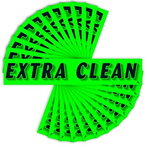 Extra Clean Windshield Stickers, Chartreuse Green, 12-Pack