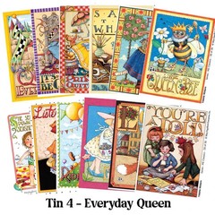 Mary Engelbreit Collectible Tin + 12 Vinyl Stickers Tin #4 Queen of Everything
