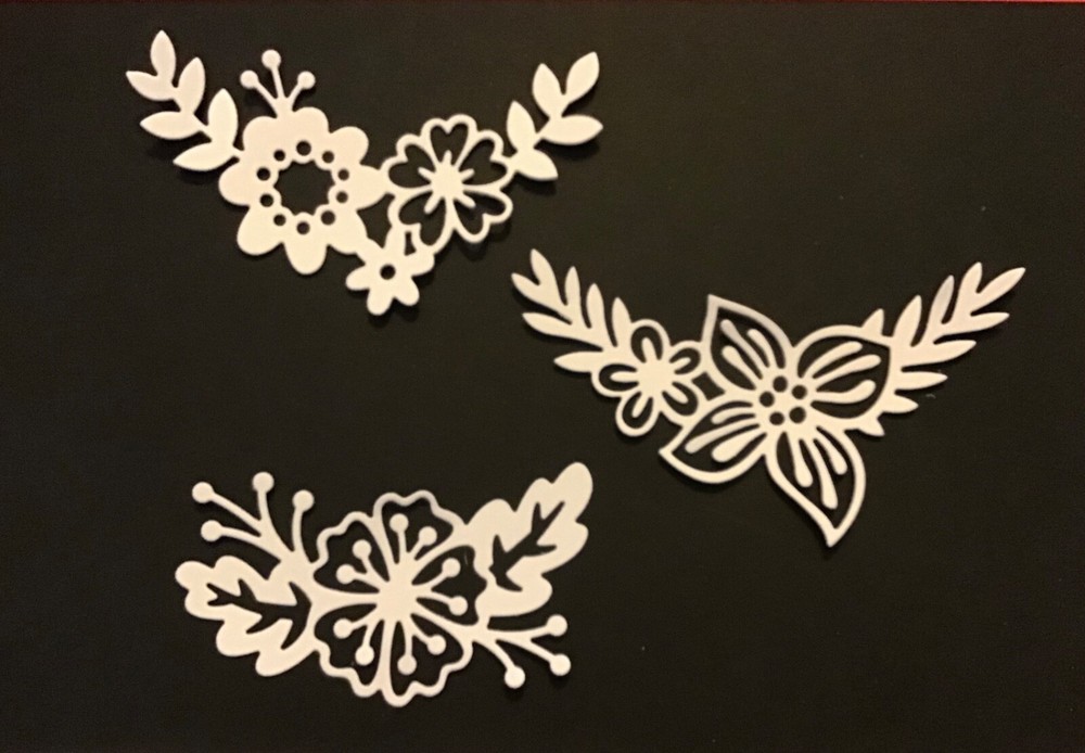 Flower Page Corners Photo Corners Accents Die Cut Embellishments 3 designs 2ea