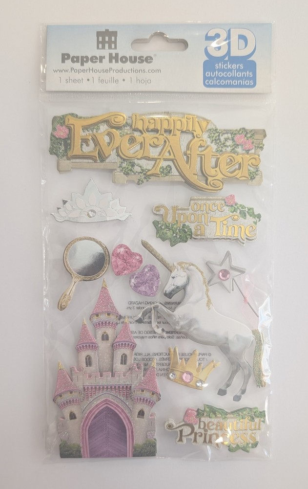 Happily Ever After Princess Castle Unicorn Scrapbooking Stickers By Paper House