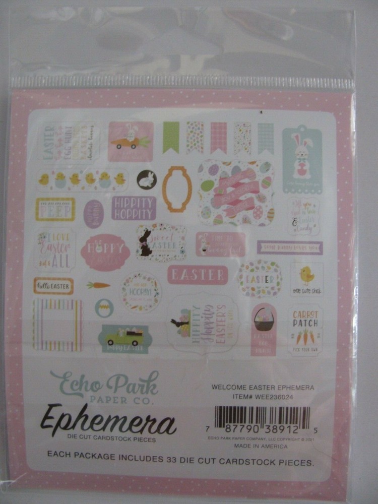 Echo Park WELCOME EASTER Die Cut 33 Pieces NIP