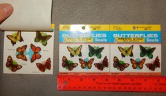 3 Packs Vintage Butterfly Stickers (1″ x 1 1/4″) 6 Butterflies, 154 Total – new