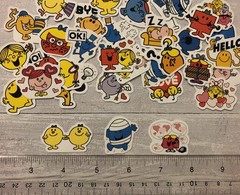 Kawaii Mr. Men & Little Miss 35 pc MATTE Journaling Scrapbooking Stickers Flakes