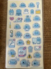 Stickii Club Blue Robot Kitty Stickers Sheet By Yudoart