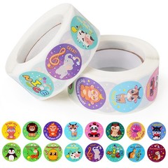 1000PCS Animal & Music Notes Reward Stickers for Kids Classroom, 2 Rolls