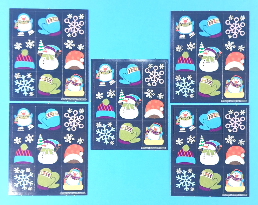 Carson Dellosa Winter Fun Mini Sticker Sheets Lot Of 5