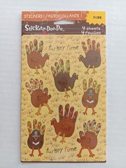 Vintage American Greetings Stickety-Do-Da Turkey Handprint Stickers – 4 Sheets