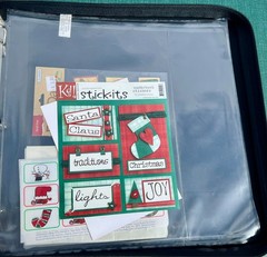 Crop In Style Binder ~ 17 Sheets of Christmas Stickers ~ Navy Blue with Strap