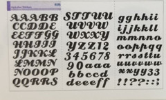 Alphabet & Number Stickers Upper & Lower Case Bold Cursive Set of 2 Blue
