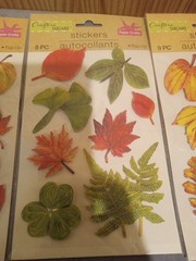 Fall Autumn Leaves Maple Gingko Sycamore Crafter’s Square Stickers LOT OF 3