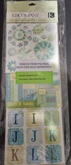 K&Company Embellishment Blue Floral Flip Pack contains 150 pieces