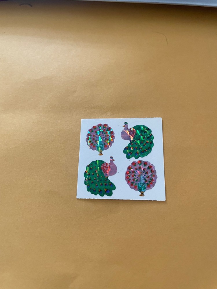 Vintage 1980s Great Seven Prism Peacock Stickers