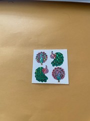 Vintage 1980s Great Seven Prism Peacock Stickers
