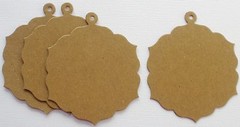 {4} FANCY CHARMS – Label Notes Tag – Bare Chipboard Die Cuts – 3 1/8″ x 2 1/2″