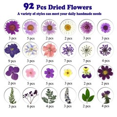 92 Pcs Purple Dried Pressed Flowers Real Natural Leave Petals for DIY Resin C…