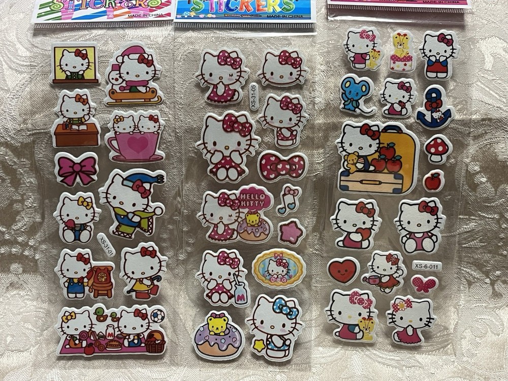 Retro Vintage Look Hello Kitty 3D Bubble Puffy Stickers 3 sets (#30)