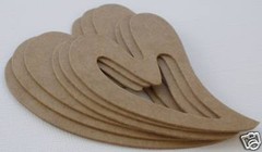 6 SWEET HEARTS – Layered Heart – Bare Unfinished Chipboard Die Cuts – 2 Sizes