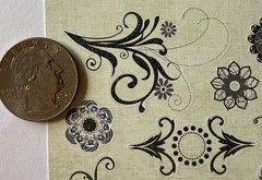 FLORAL SWIRL Glitter Stickers (17pc)Garden•Blooming•Leaves •Circles•Card Making•