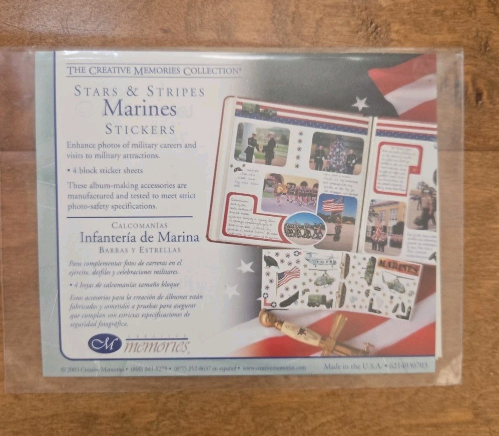 Creative Memories Sticker Pack Marines Stars & Stripes NIP