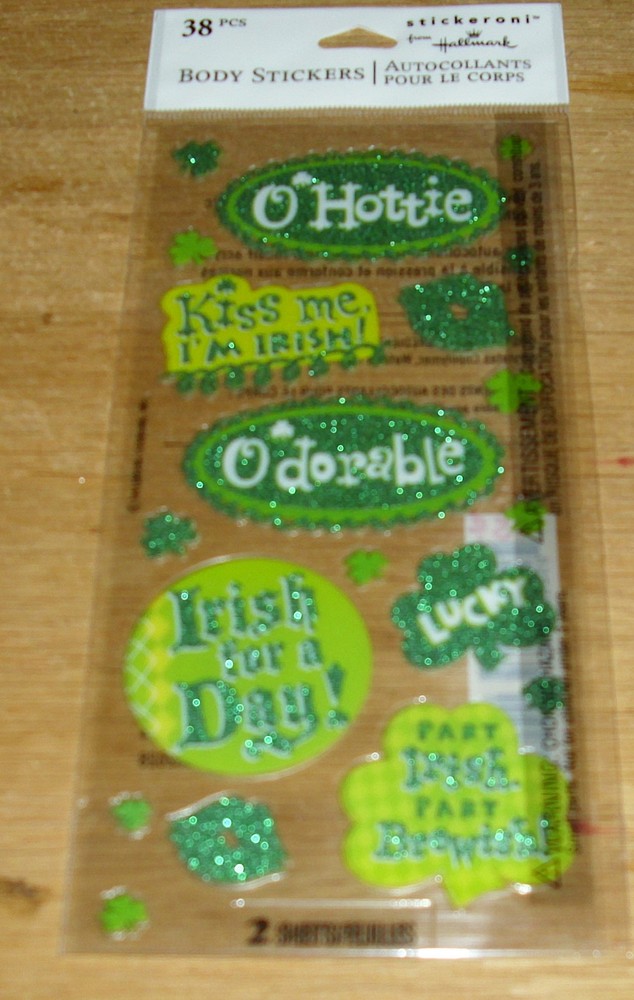 Hallmark St Patrick’s Day Body Stickers Irish Sayings NIP Free Ship Over $15