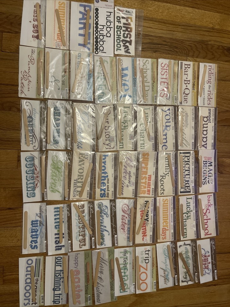 50 Lot Rub-On Transfers Titles My Minds Eye Bohemia Huge