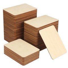 150 PCS Rectangle Unfinished Wood Pieces, 4 x 6 Inch Natural Wood Cutout Tile…