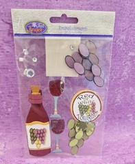 Girls Night Scrapbooking LOT of 6 Wine Party Crown Lipstick Flirt Embellishments