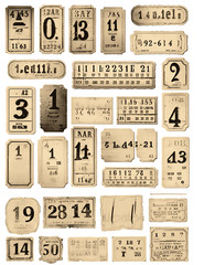 Vintage Numbers Card Toppers Collage Sheet Supplies Scrapbooks Junk Journal