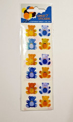 Great 7 Shiny Stickers 1 Strip Brand New Package ~Bears~ Vintage