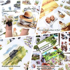 The Colors of The Countryside Journal Stickers for Junk Journaling, 20 Pre-Cu…