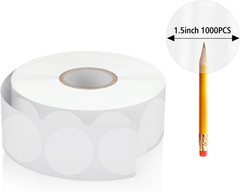 1000-Pack Clear Circle Seal Stickers，1.5-Inch Self-Adhesive Wafer Dots Label for