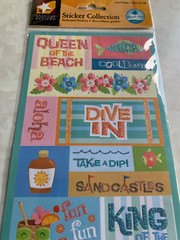 AMERICAN TRADITIONAL DESIGNS STICKERS QUEEN OF THE BEACH EMBOSSED GLITTER 23 PCS