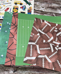 Lot of School- and Sports-Themed Scrapbooking Paper & Stickers