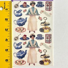 Time for Tea Stickers Victorian Party The Gifted Line John Grossman NIP Vintage