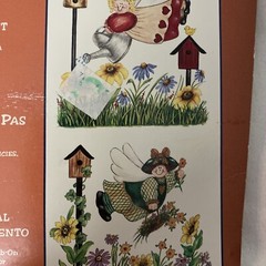 Vtg 1996 Indoor Outdoor Accents Rub-on Transfers Garden Angels Loew Cornell NEW