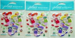 JOB MERMAIDS BQ LOT OF 3 Jolee’s Boutique Stickers Brand NEW! shells pearls