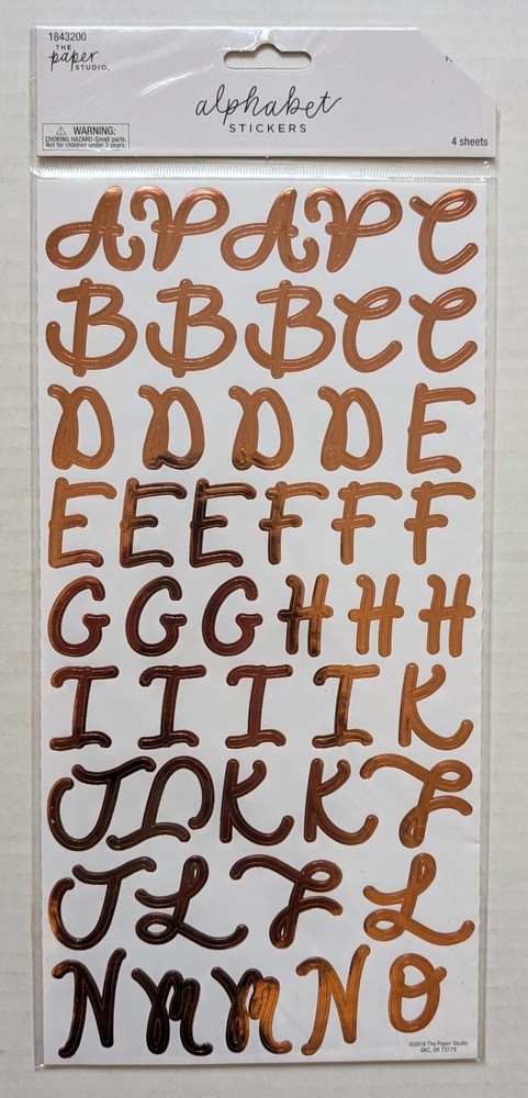 Rose Gold Metallic Alphabet Letters Numbers Scrapbook Stickers The Paper Studio