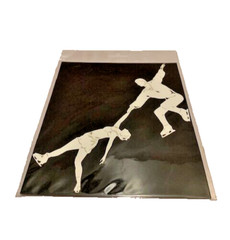Vintage Scrapbook Ice Skate Paper Stamping Station Olympics Skating MCM 1950s