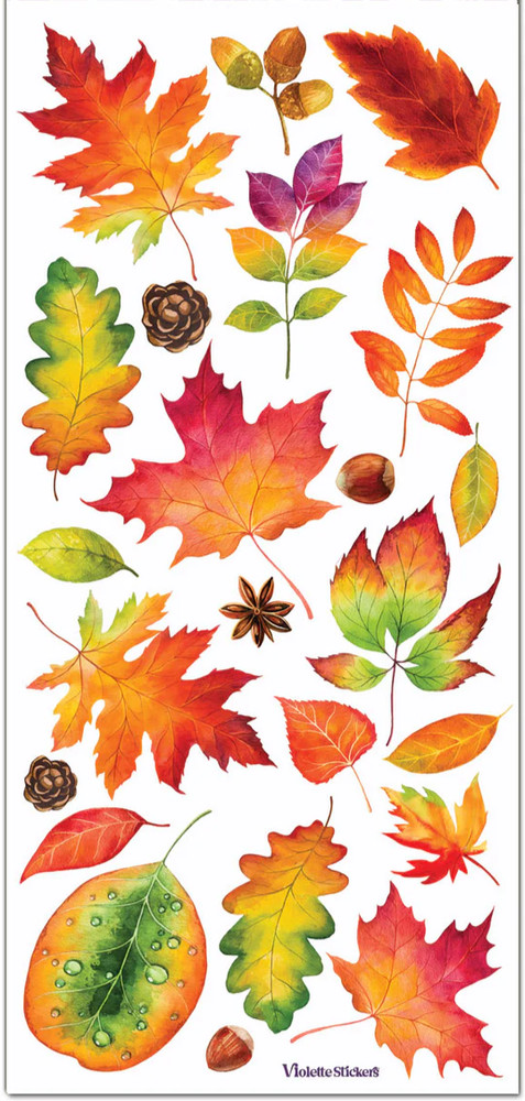 Violette Stickers Fall Autumn Harvest Leaves Crafts Planner Supply Scrapbook