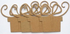 (4) FANCY GiFT – Present Birthday Christmas Chipboard Die Cuts – 3.5″ x 4 1/4″