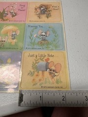 Vintage 1975 Hallmark Mouse Sticker Mice Pen Pal Messages 1 Sheet