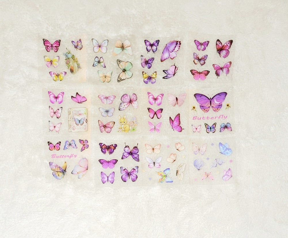 100 Sheet Colorful Butterfly Sticker Set Beautiful A Must Have For Collectors