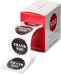Thank You Stickers or Seals, Black & White Design (500-Count)