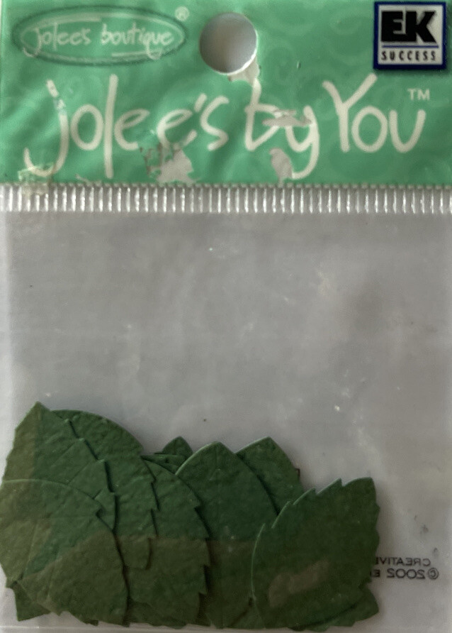 GREEN DARK ROSE LEAF Die-cut Embellishment(20pc)Jolees•Flower•Garden•Long Stem