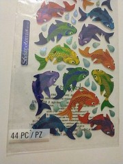Sticko Metallic stickers FANTASTIC FISH Raindrops 44 Pieces New In Packaging