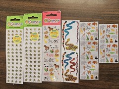 VTG Sandylion & Hambly Prismatic & Kromekote Stickers Barnyard Zoo Animals Stars